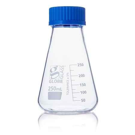 Globe Scientific Erlenmeyer Flask, 250 mL, 140 mm H, PK6 8420250
